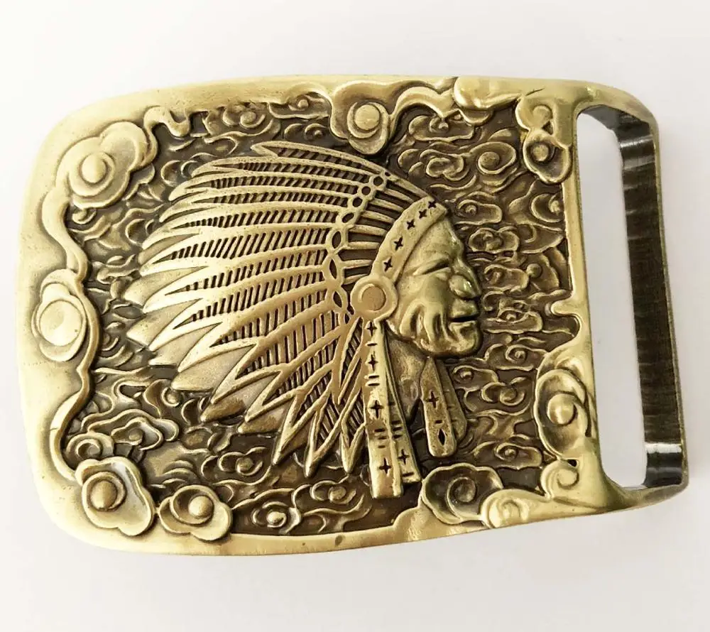 Direct factory  inner size 40mm customized solid brass western name plate belt buckle