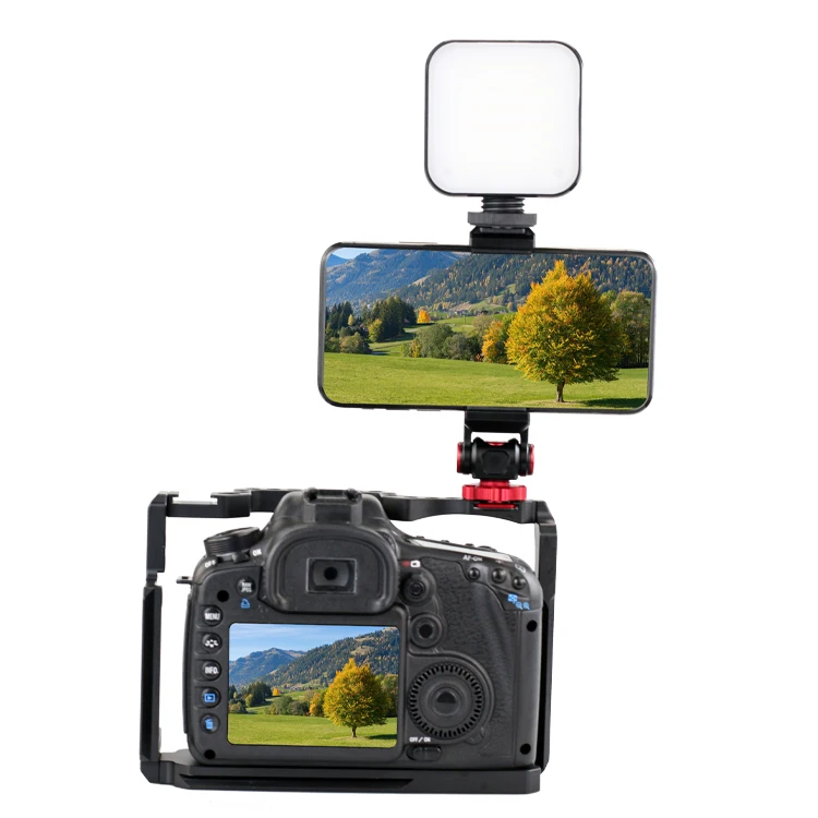 Cell Phone Tripod Mount Adapter Holder Phone Tripod Mount Cold Shoe Camera Phone Hot Shoe Holder 360 Adjustable Rubber Pad Clip