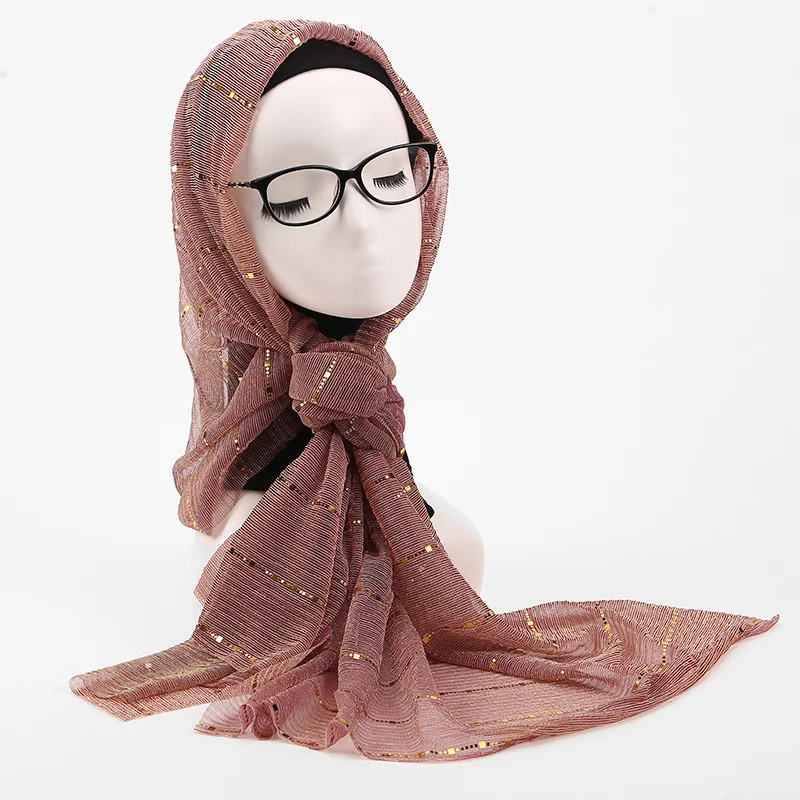 NEW shimmer veils hijab scarf shiny  crinkle shawl fashion muslim hijabs women maxi scarves shawls islamic hijab
