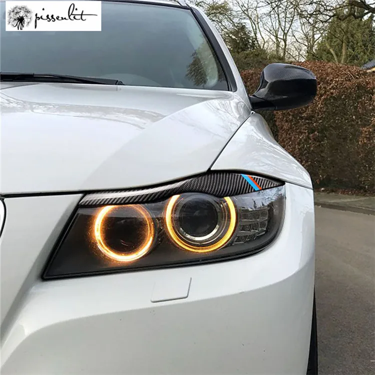 3 Series F30 F31 318i 320i ABS Carbon Fiber Car Headlight Brow Cover Sticker