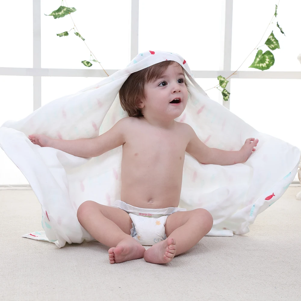 Cotton blankets wholesale sustainable newborn blanket muslin baby swaddle wrap