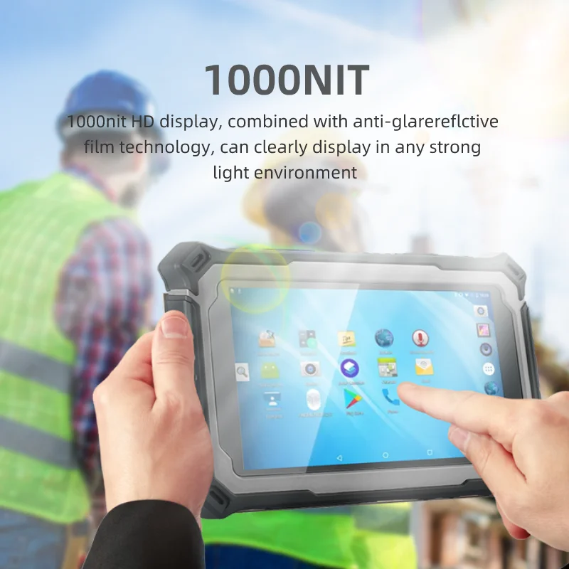 HUGEROCK R71 uhf Sunlight Readable 1000 nit Manufacture Table Barcode Card Rfid Reader intrinsically Android Panel rugged tablet
