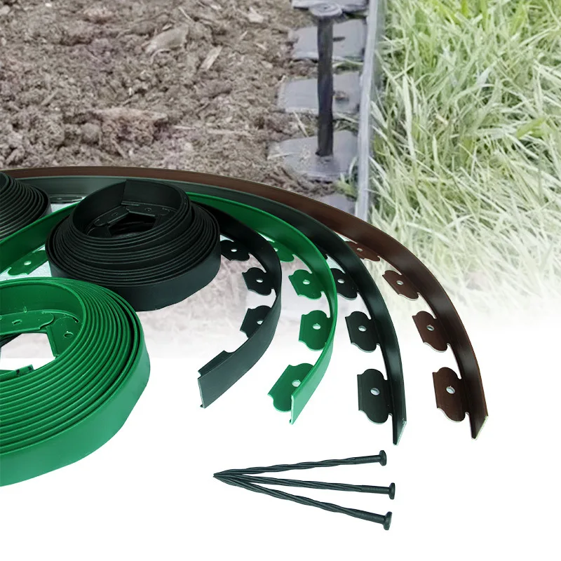 5cm Plastic Garden Landscape Lawn Edge Heavy Duty Edging fence border grass stone isolation belt