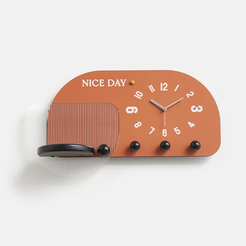 WOZOOM Multifunctional Wall Clock Low-Key Luxury Wall Clock Wood Decorative Clock Art Modern Creativity