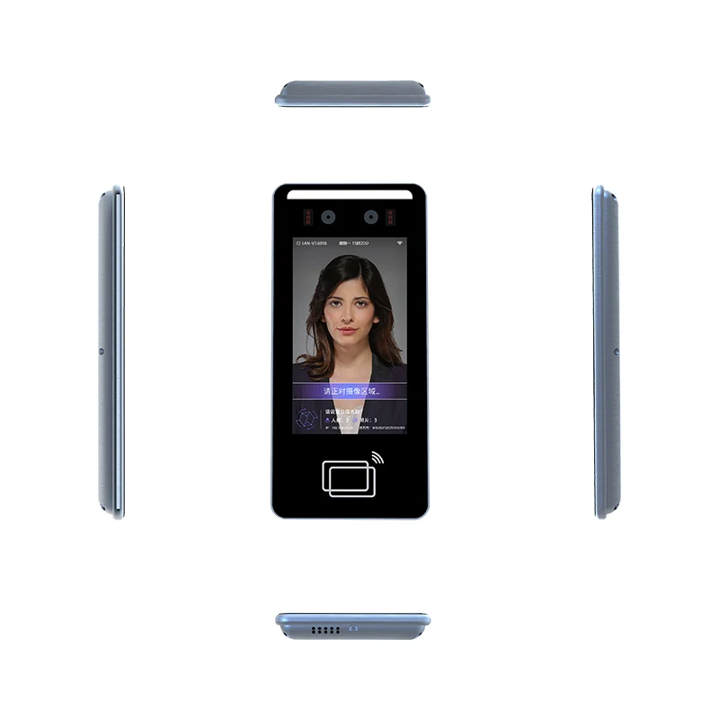 8 Inch AI Android QR Code Scanner Time Attendance Access Control Temperature Face Capture Face Recognition