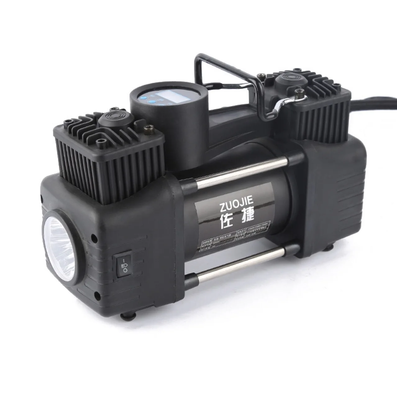 12v Car Pump Air Compressor Tire Inflator With Pressure Gauge 2 Cylinder Portable Used Car Air Compressor