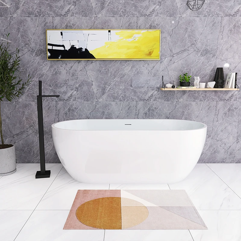 WTM-02538 custom size ice bath tub spa double indoor free standing deep soaking luxury oval acrylic bath tub