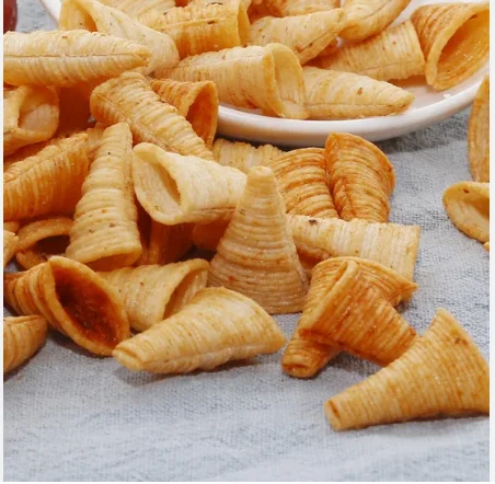 Automatic operation Stainless steel  Fried Bugles processing line fried chips 3D  food production line