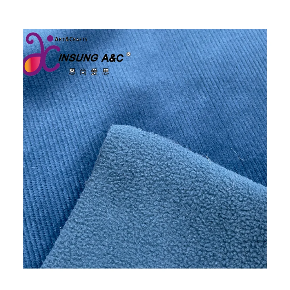 Hot Sale Burnout 4D Corduroy Fabric With Polar Fleece Fabric For Jacket Pants Garments