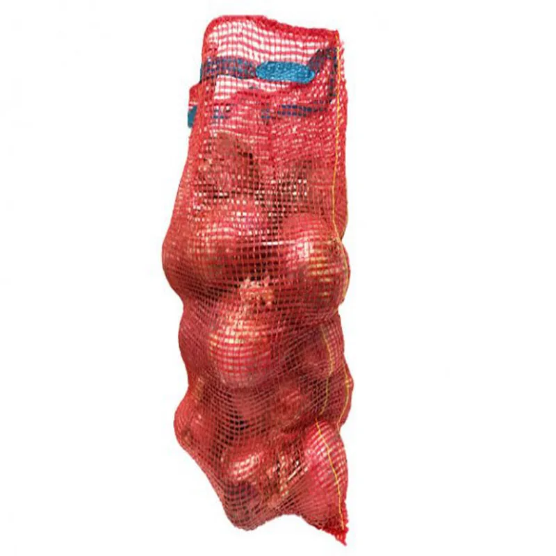 Red Leno Onion Packaging Mesh Bag Circular Tubular pp Orange Cabbage Carrots Fruit Vegetables Mesh Bag 25kg 10kg