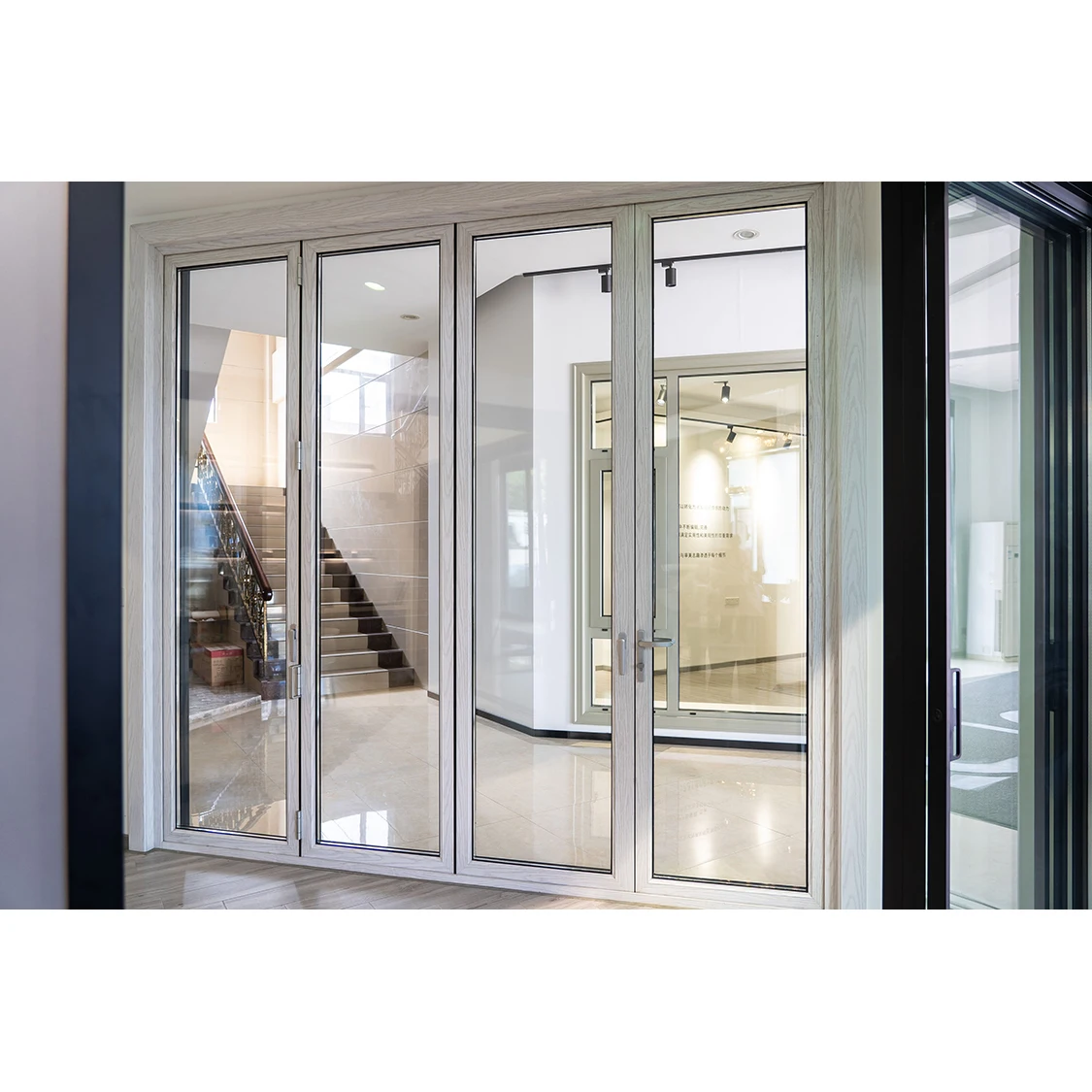 Modern Aluminium Frames Double Glazed Folder Door Interior Folding Glass Door Bifolding Door