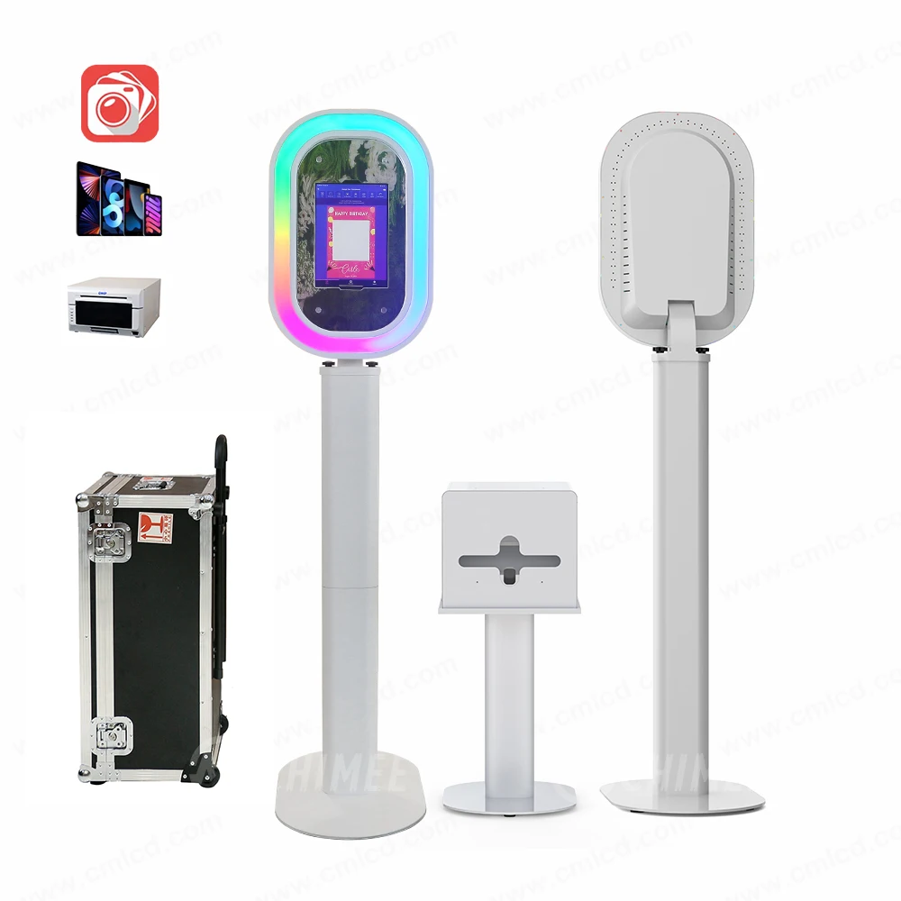 portable light weight ipad/surface pro photo booth aluminum shell easy move and set up mirror photo booth without tools install