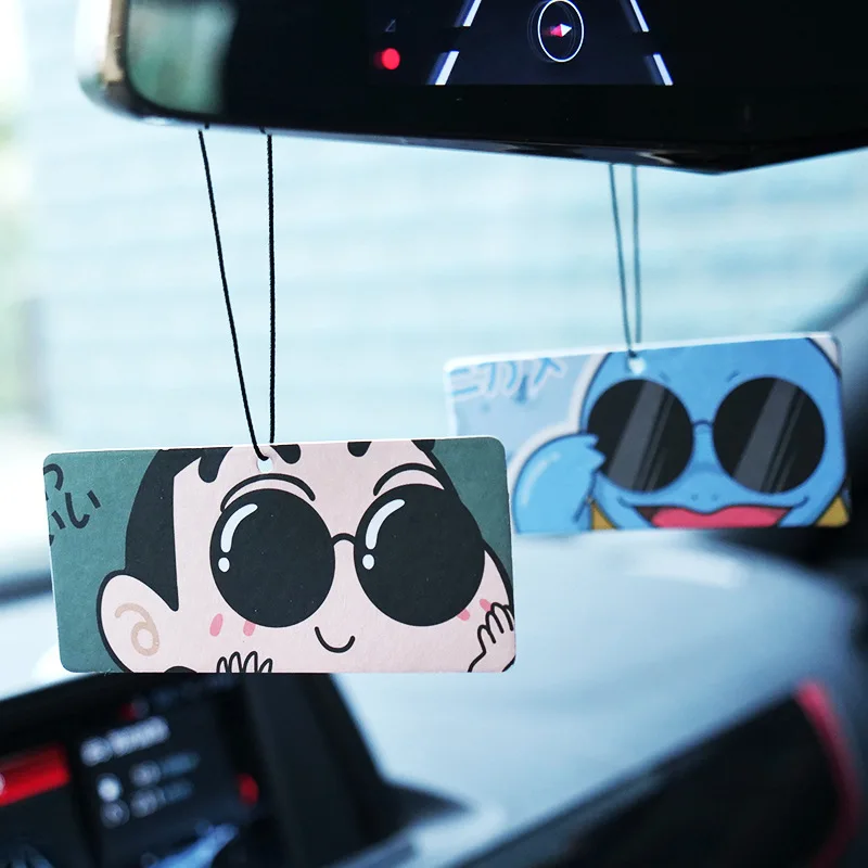 Wholesale Custom Logo Printed Many Scents Anime Hanging Paper Perfume Pendants Cute Car Air Freshener