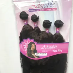 High Quality Africa Hair High Temperature Fiber 4 Bundles Full Head Synthetic Hair With Closure