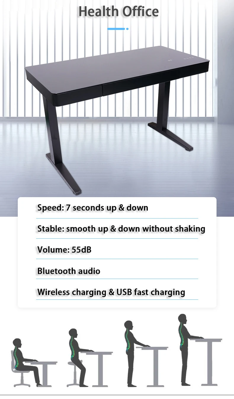 2022 Free Sample Freeshipping FengXiang2007 Ergonomic Office Electric Height Adjustable Sit To Stand Standing Desk