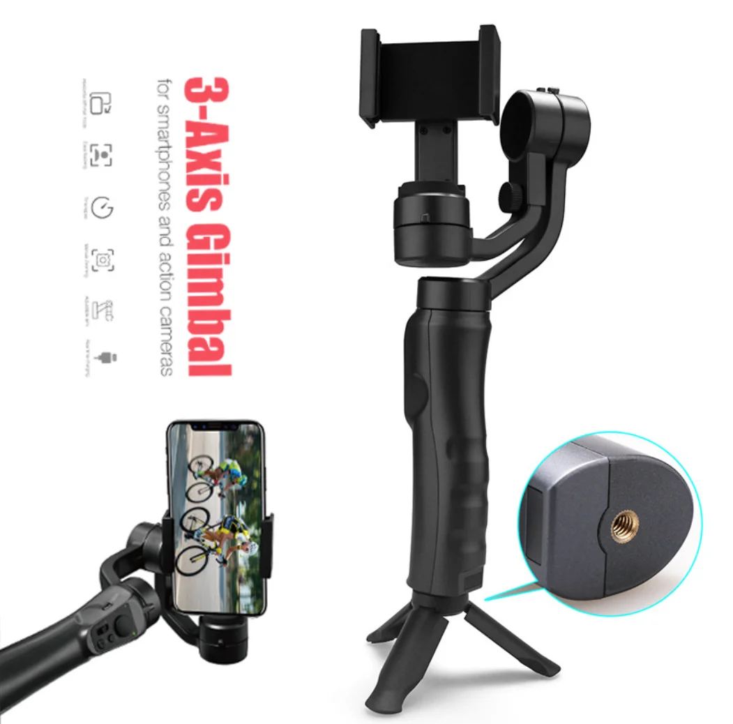 Hot Selling 3-Axis Foldable Single Handheld phone gimbal gyro stabilizer zoom wheel handheld