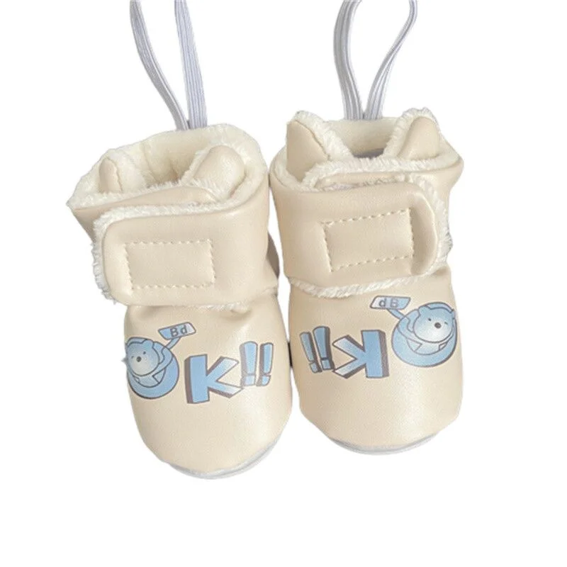 Custom Winter Thickened Leather Baby Girl Boy Shoes Toddler Infant Non Slip Soft Warm Boots Shoes