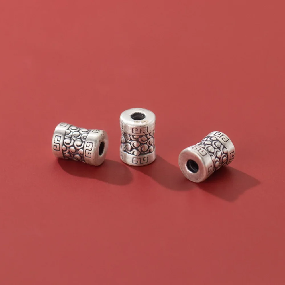 7x10MM CYLINDER BEAD BARREL BEAD TUBE BEAD STERLING SILVER T0567