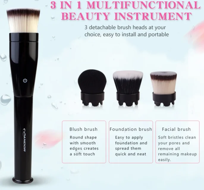 Self-motion Electric Makeup Brush Automatic Fiber Hair With 4 in 1 mini  Makeup brush Set Portable Retractable