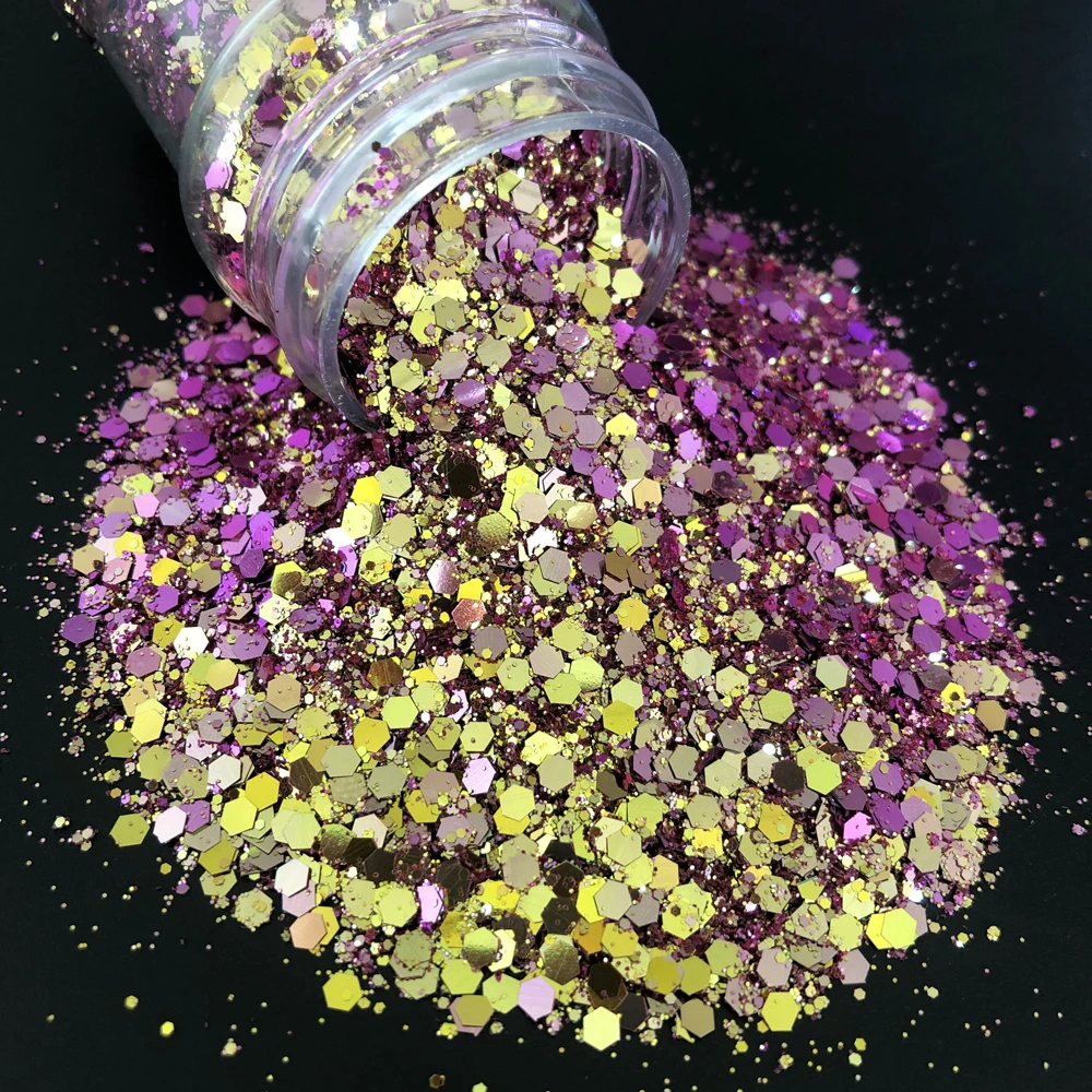 Color Shifting Decoration Glitter Chunky Mix Wholesale Chameleon Glitter For Nail