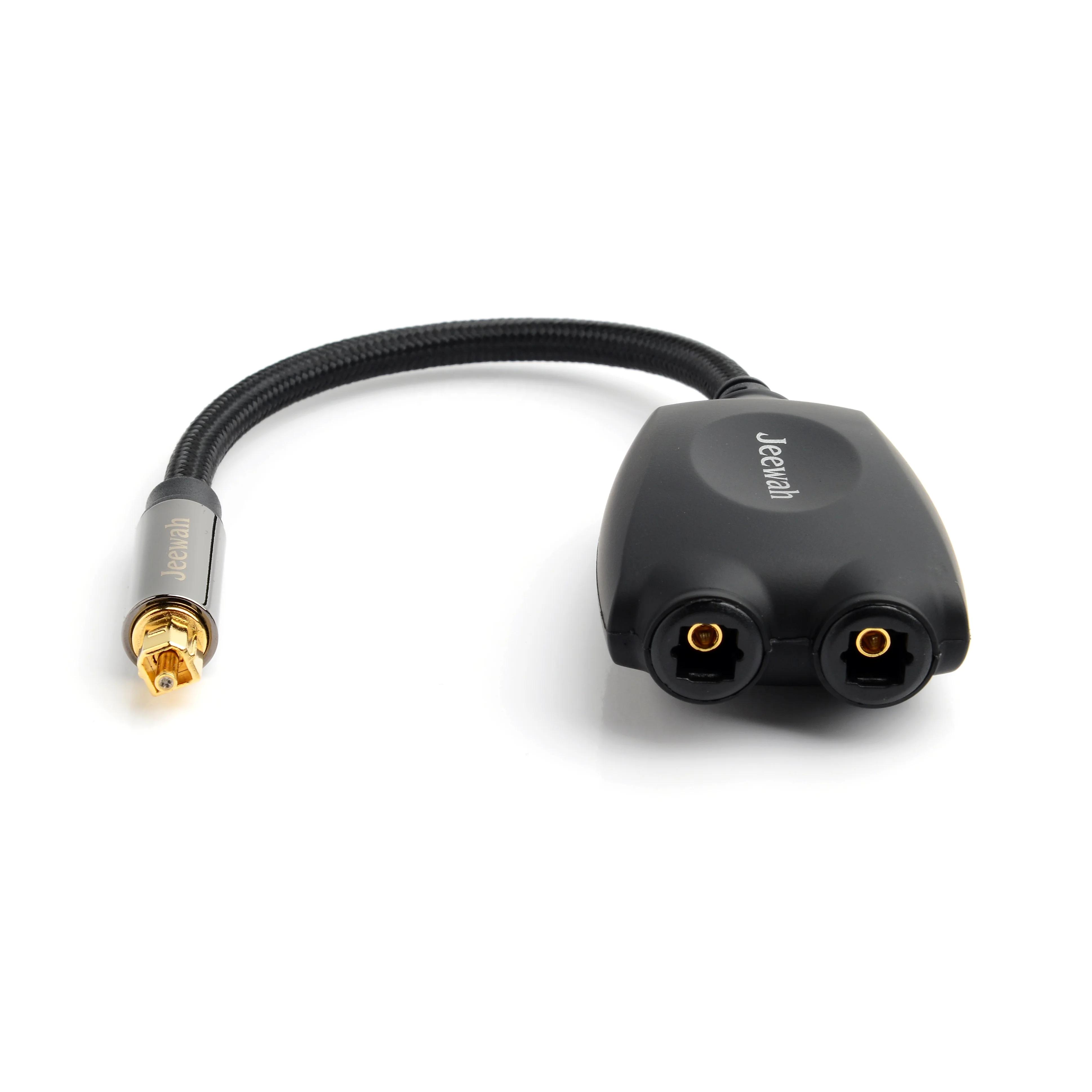 
1x2 Digital Optical Audio Splitter Adapter Cables 1 in 2 Out Fiber Optic Toslink Splitter 