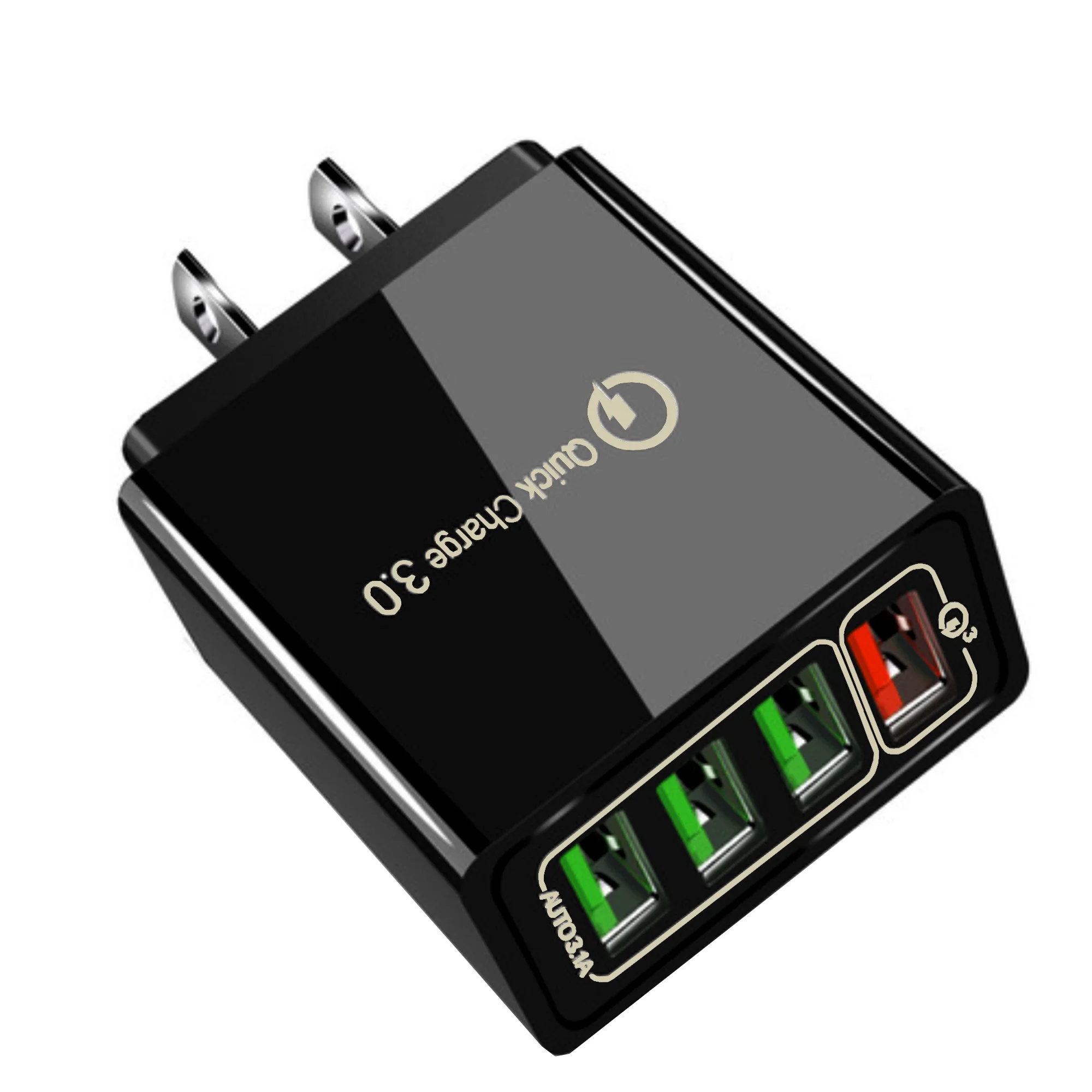 QC 3 0 Быстрая зарядка зарядное устройство 4 порта USB для зарядки телефона 3.1A настенное универсальное US/ EU/UK адаптер зарядного