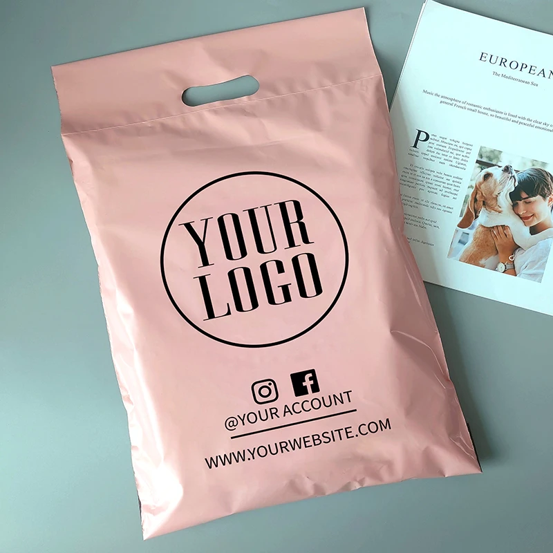 Пластиковая упаковка с логотипом на заказ, сумки для доставки одежды, полиэтиленовые почтовые пакеты с ручкой