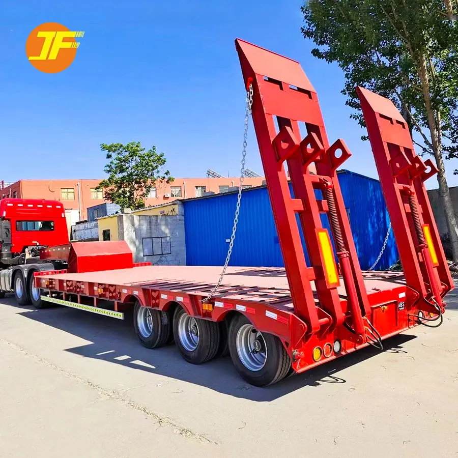 60ton 100ton 12-колесный погрузчик контейнерного шасси Низкорамный грузовик низкорамный прицеп полуприцеп с низкой платформой