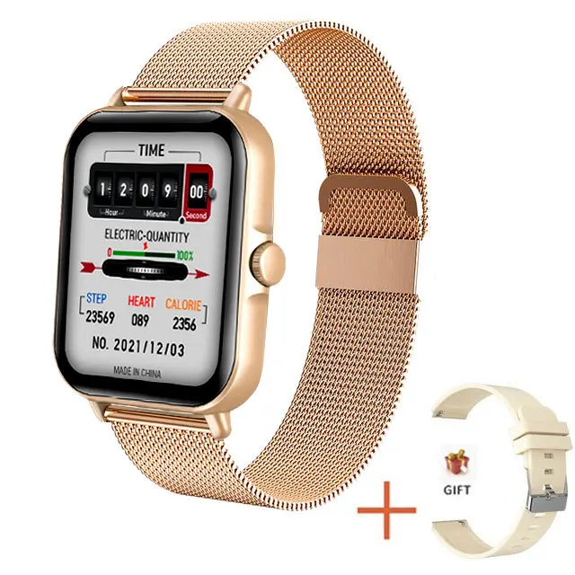 2022 New Call 1.69 Color Screen Luminous voice assistant fashion blood pressure heart rate smart watch