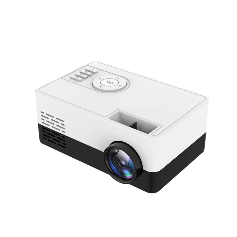  Портативный светодиодный мини-проектор Oupushi J15 совместимый с HDMI USB VGA AV для домашних развлечений поддержка более 20