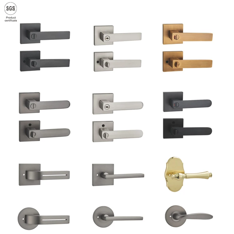 Competitive Price New Style Zinc Alloy Security Internal Interior Door Knurled Lever Lock And Handles Door Handle