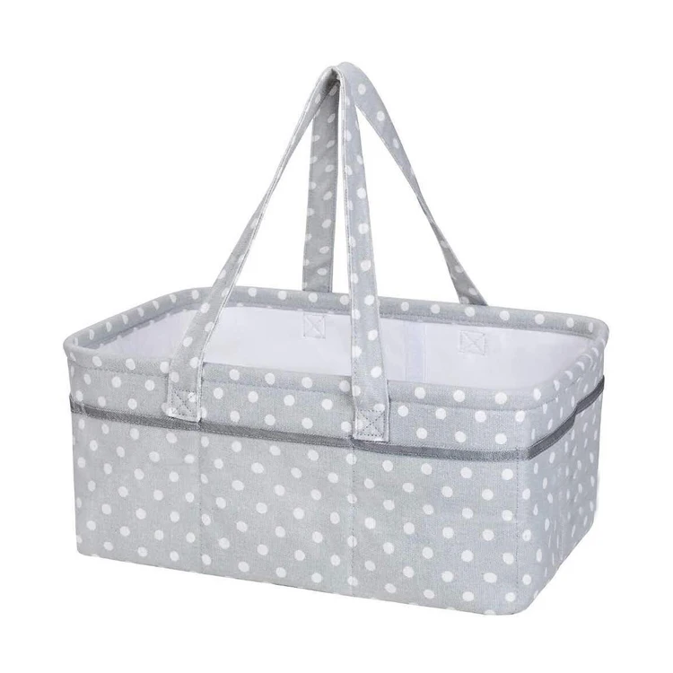
Baby Nappy Caddy Organiser Canvas Portable Nursery Storage Lightweight 100% Cotton Durable Baby Diaper Caddy Customized CN;FUJ 