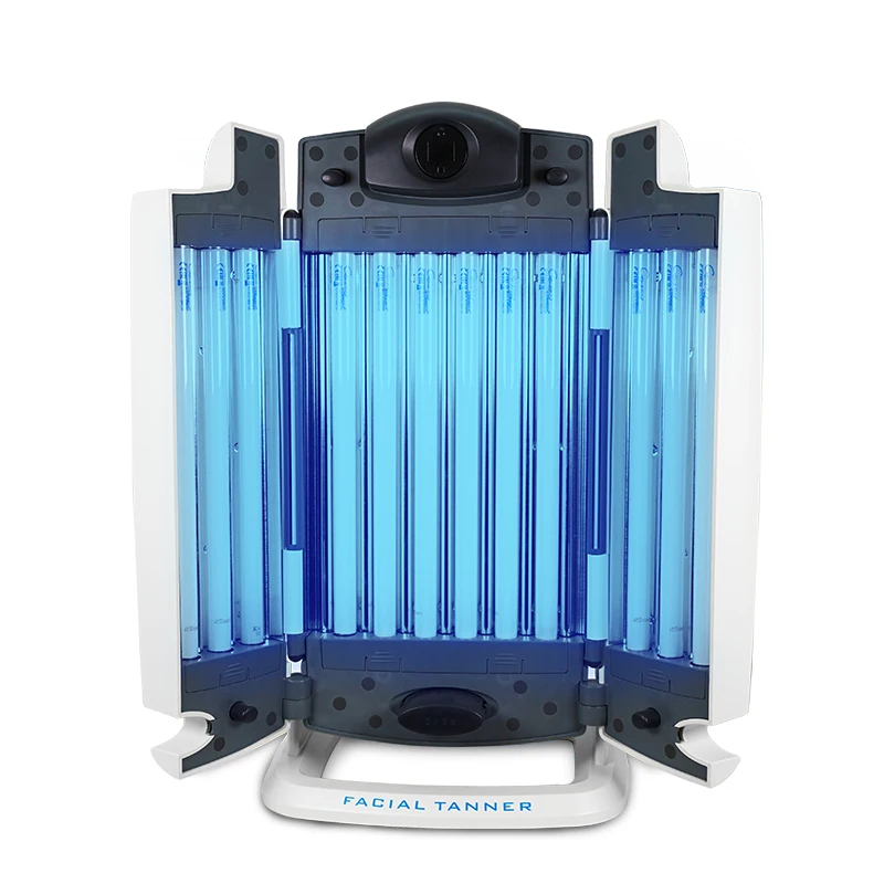 Salon Style Tanning Lamp Face and Neck Home Sun Lamp Light Timer Function Therapy Lamp Foldable Facial Tanner