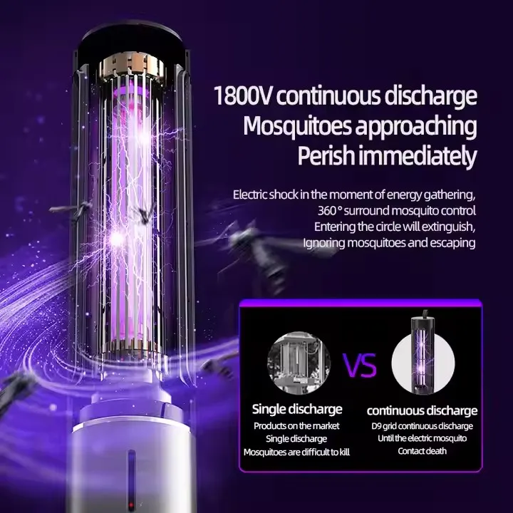 Распродажа 2024 USB ультрафиолетовая Интеллектуальная Электрическая зарядка переносная мини-лампа для уничтожения комаров и улавливания домашнего использования