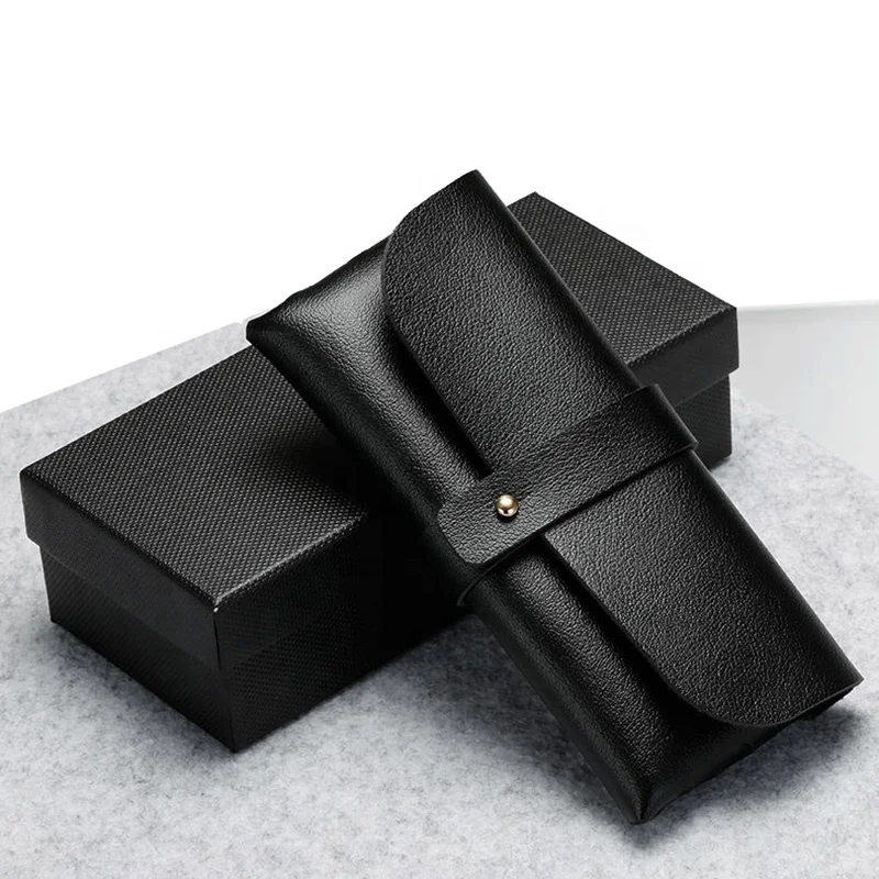 Durable Leather Eye Glasses Sunglasses Shell Hard Case Convenient Lightweight Protector Box Solid Color Pouch Bag Easy To Carry