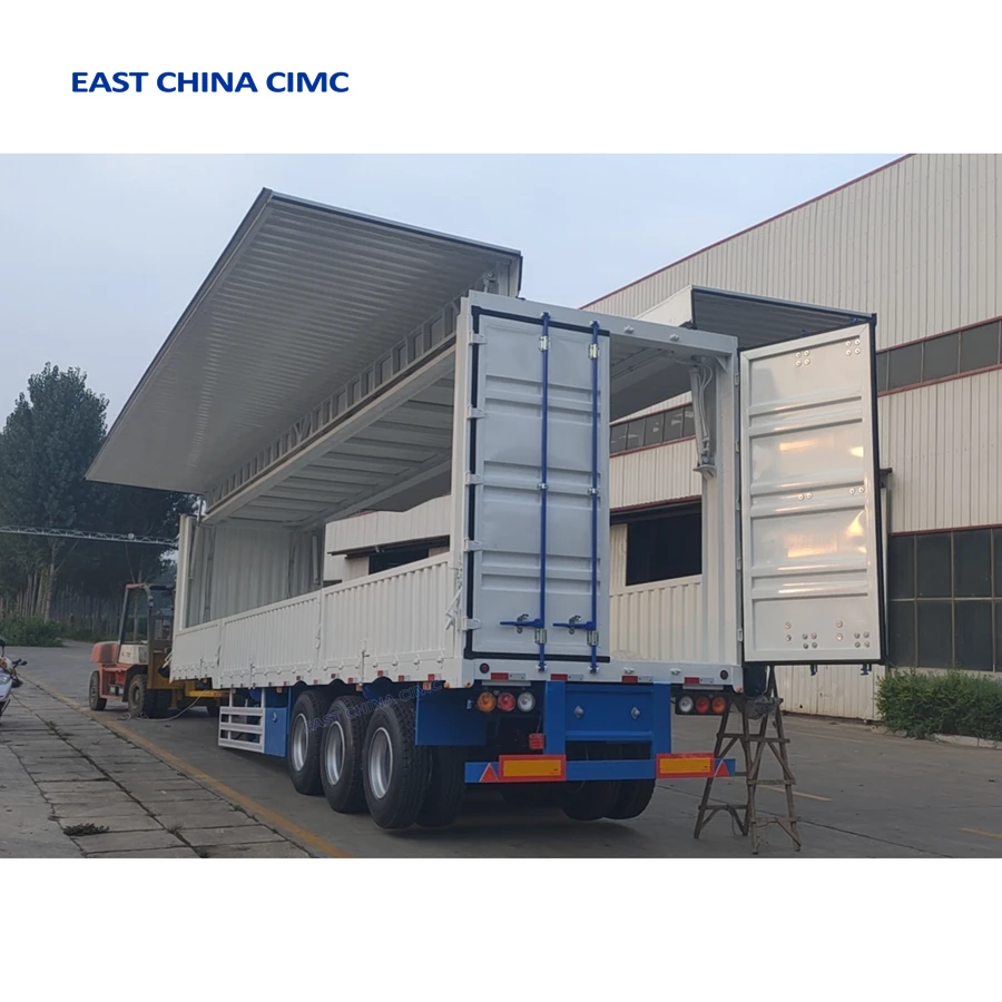 High Quality 3 Axles 12 Wheels 40Tons Open Wing Van Truck Semi Trailer For Sale