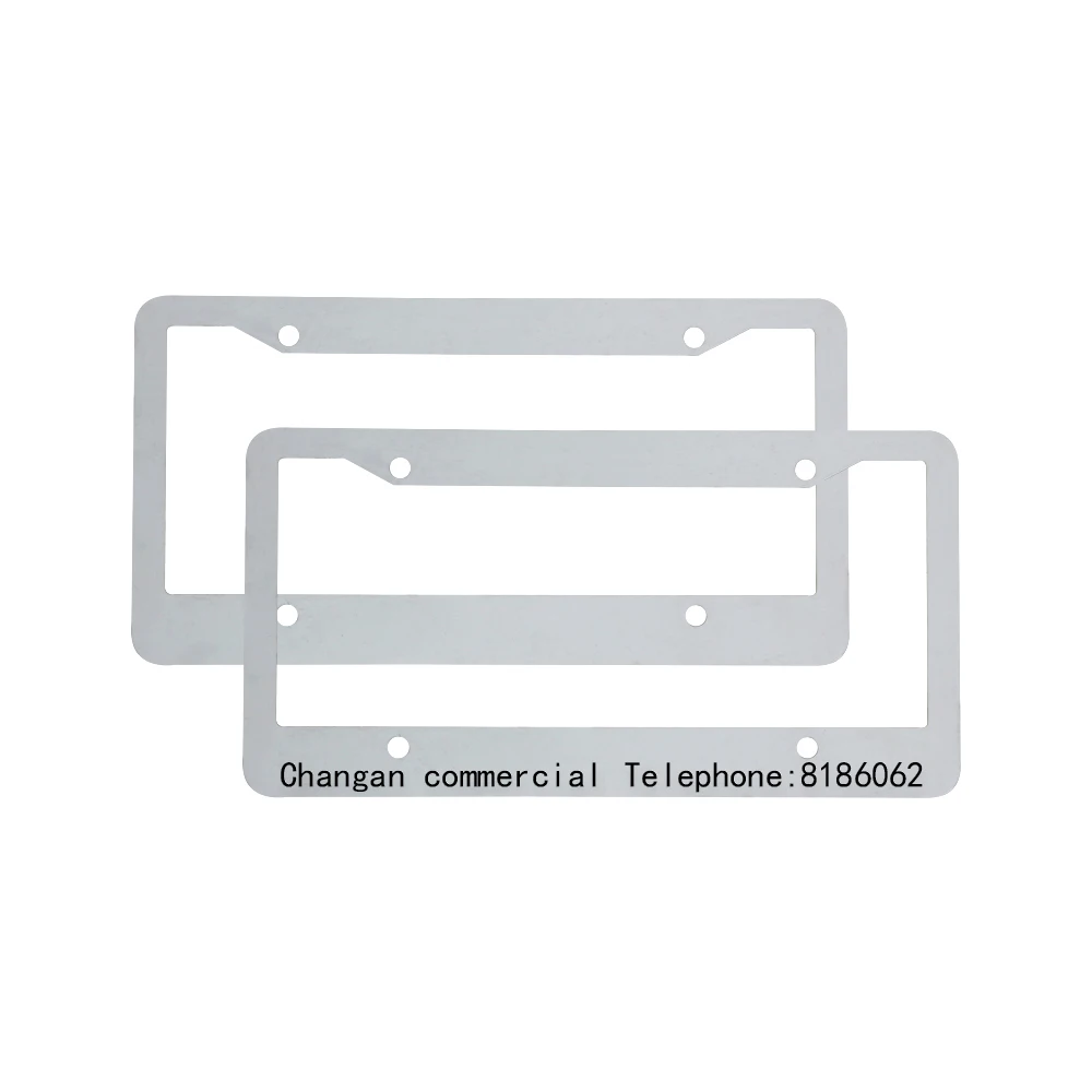 Subbank Sublimation license plate frame heat transfer custom logo aluminum blank license plate frame