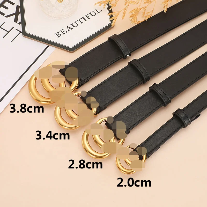 
Factory wholesale Fashion G Gold Buckle Genuine Leather Luxury Famous Men Brand Women Designer Belt 