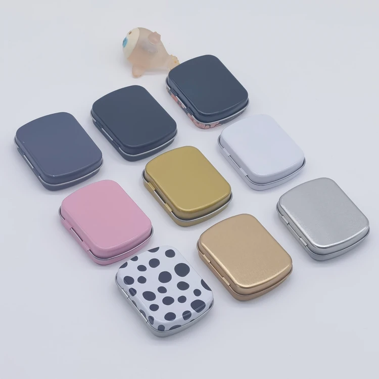 1oz Small White Black Gold Pink Rose Gold 30g Eyebrow Soap Pills Metal Hinged Mint Tin