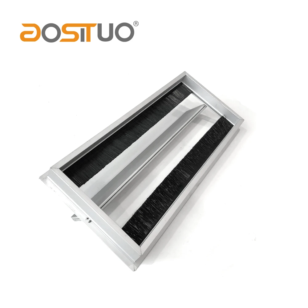 Anti-dust aluminum 300*140mm double side opening wire box management office desktop cable grommet