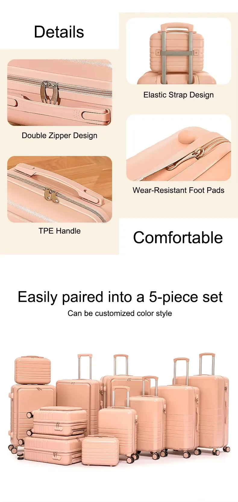Custom Light Weight Business School 12 14 Inch Multifunction Pc Lady Traveling Box Sets Suitcase Luggage Makeup Case