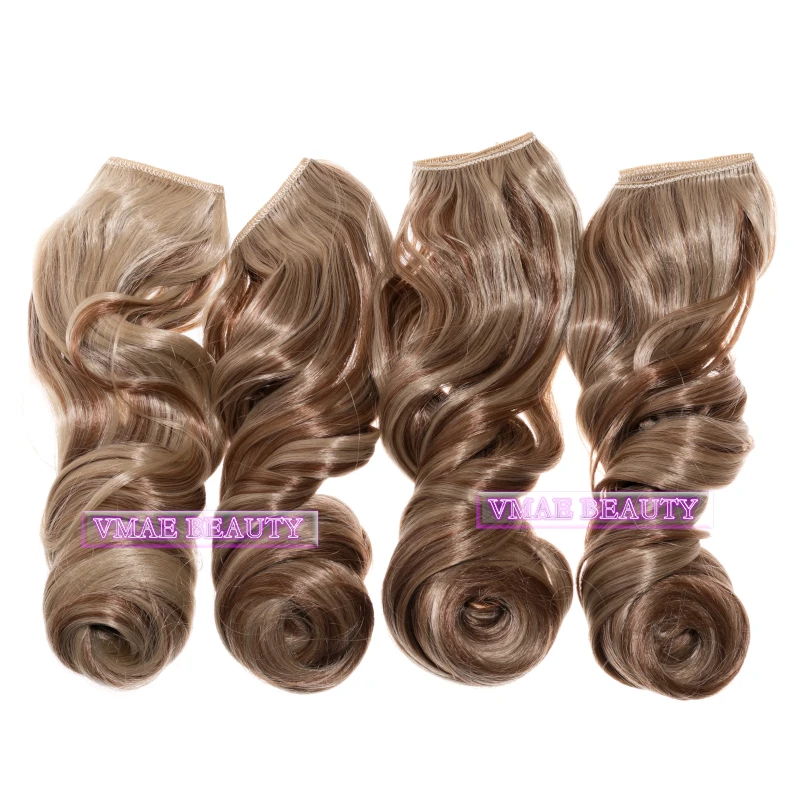 VMAE Highlight Curly Heat Resistant Hairpieces Halo Natural Black #12 #613 #60 #24 Flip Piece Synthetic Hair Extensions