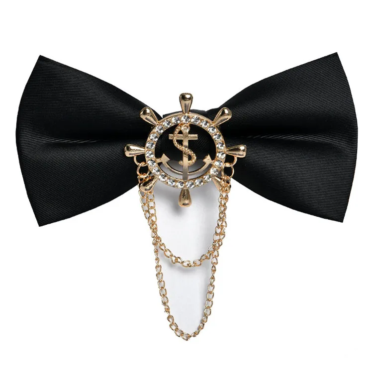 Wedding Groom Groomsmen Business Men Bow Tie Black Double Layer Matte Bow Tie