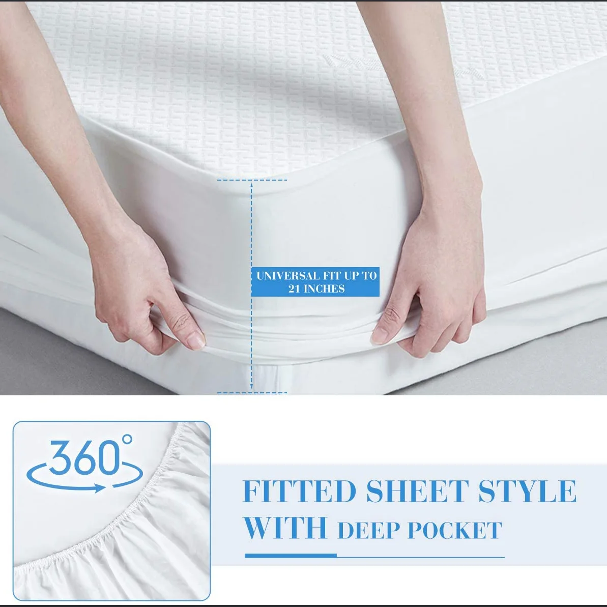 
Hypoallergenic mattress protector Queen Waterproof Mattress Protector 