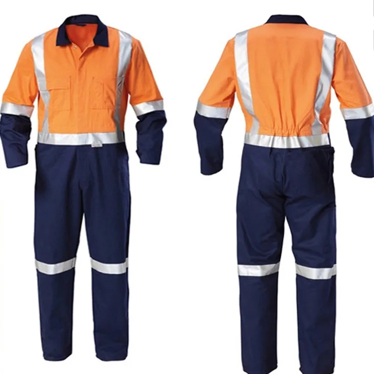 European Customized Fire Retardant industry welder coveralls with reflective tapes