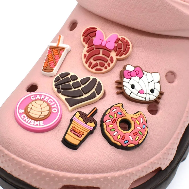 Popular Mexican Food Concha Croc Charms Concha Fashion Charms for Kids croc shoe charms mickey concha