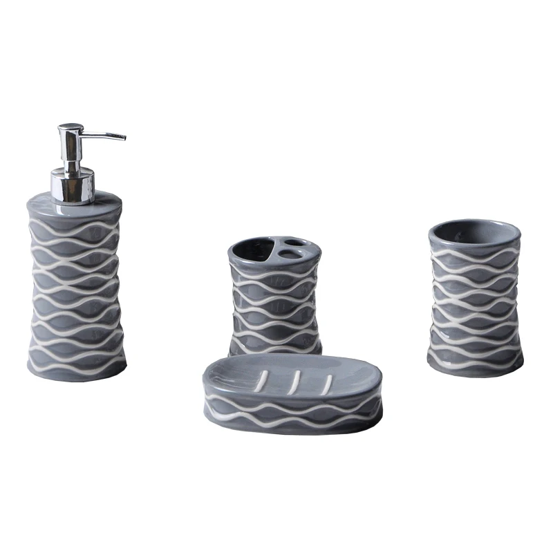 Ceramic 4PCS Bath Set Bathroom Accessories Set