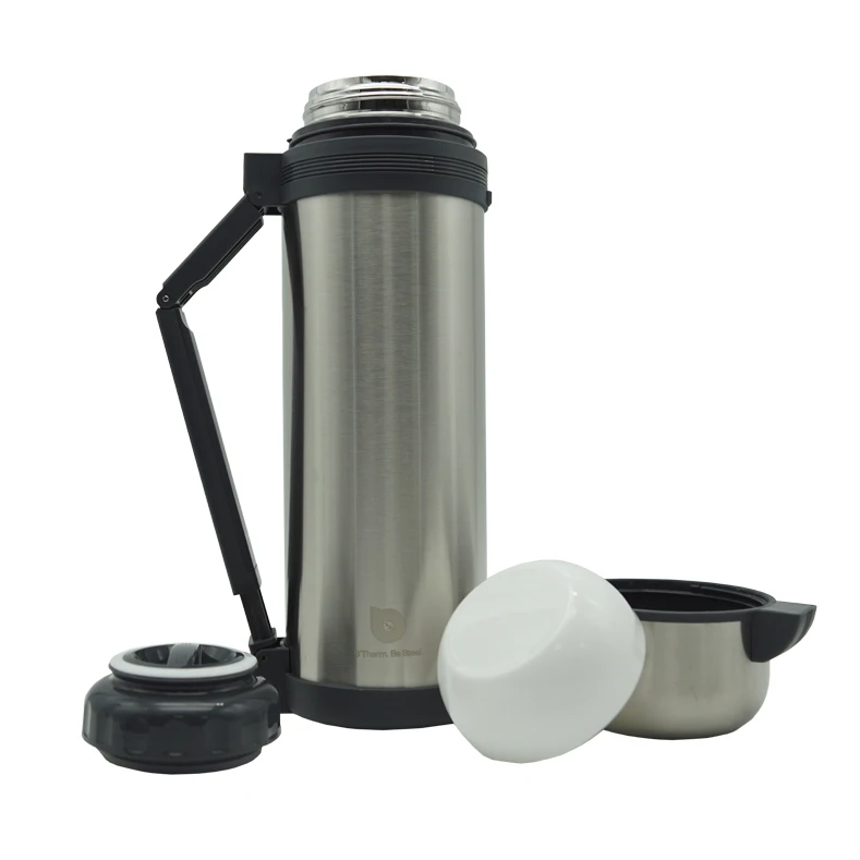 Stainless Steel Thermal Hot & Cold Vacuum Bullet Flask with carry handle