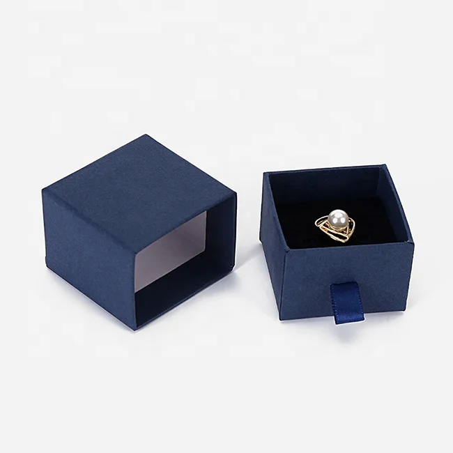 
Navy Blue Small Paper Slide out Match Drawer Gift Boxes for Jewelry Verpackung Jewellery Gifting Ring Box 