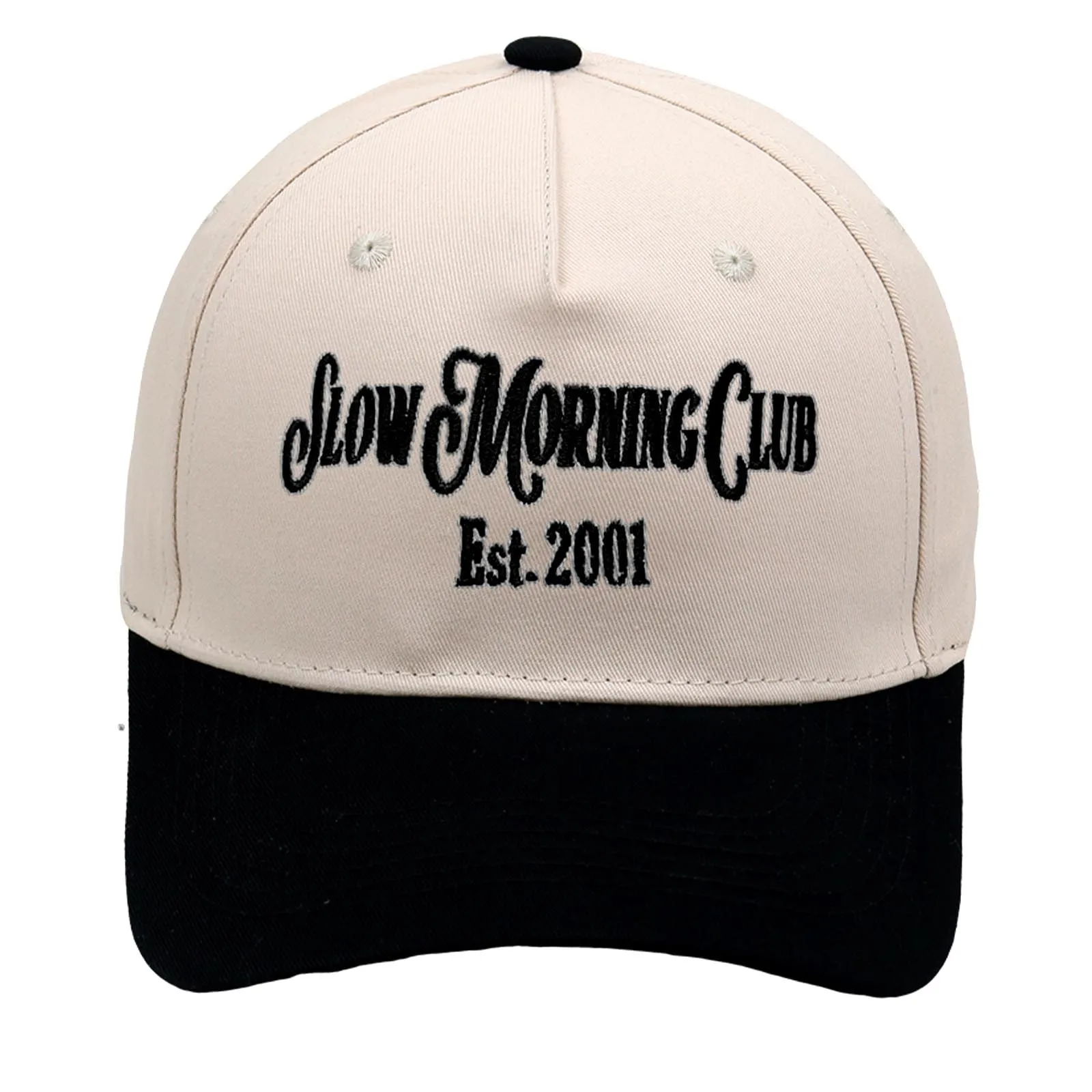 Custom Two Tone Vintage Canvas Snapback Hat Men Women Funny Adjustable D107 Trucker Baseball Cap Hand Embroidery Waterproof